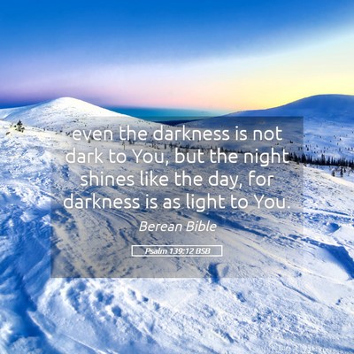 Picture 05 - Psalm 139:12 BSB - even the darkness is not dark to You, but the - Bible Verse Picture