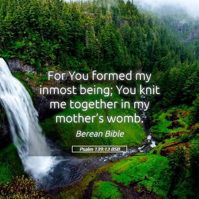 Picture 05 - Psalm 139:13 BSB - For You formed my inmost being; You knit me - Bible Verse Picture