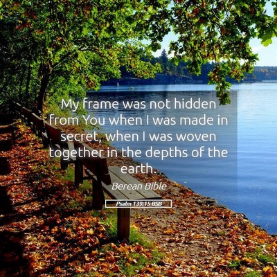 Picture 05 - Psalm 139:15 BSB - My frame was not hidden from You when I was made - Bible Verse Picture
