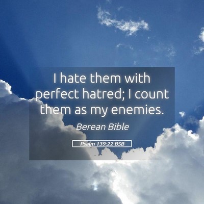 Picture 05 - Psalm 139:22 BSB - I hate them with perfect hatred; I count them as - Bible Verse Picture