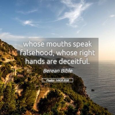 Picture 05 - Psalm 144:8 BSB - whose mouths speak falsehood, whose right hands - Bible Verse Picture