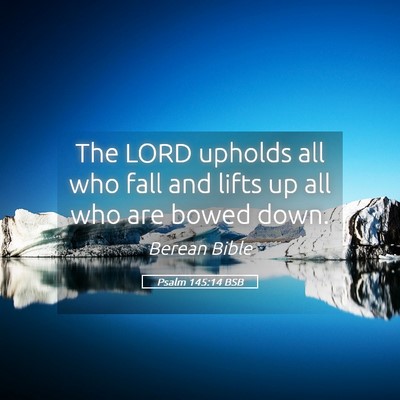 Picture 05 - Psalm 145:14 BSB - The LORD upholds all who fall and lifts up all - Bible Verse Picture