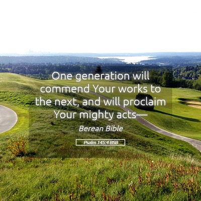 Picture 05 - Psalm 145:4 BSB - One generation will commend Your works to the - Bible Verse Picture