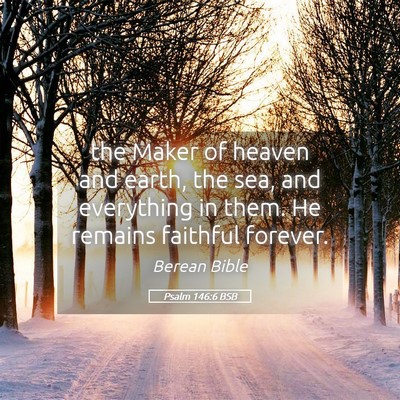 Picture 05 - Psalm 146:6 BSB - the Maker of heaven and earth, the sea, and - Bible Verse Picture