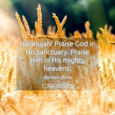 Picture 05 - Psalm 150:1 BSB - Hallelujah! Praise God in His sanctuary. Praise - Bible Verse Picture