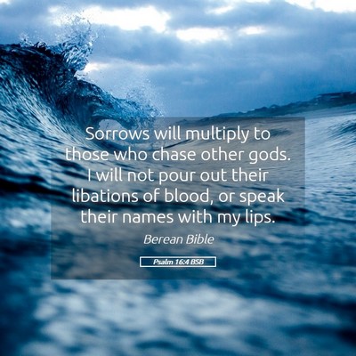 Picture 05 - Psalm 16:4 BSB - Sorrows will multiply to those who chase other - Bible Verse Picture