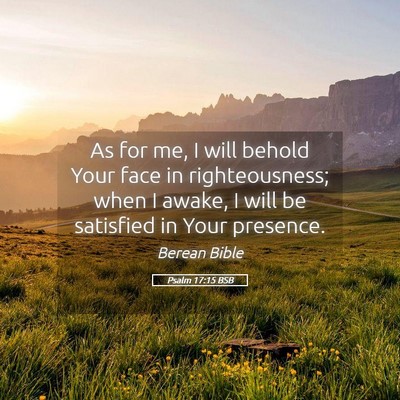 Picture 05 - Psalm 17:15 BSB - As for me, I will behold Your face in - Bible Verse Picture