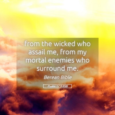 Picture 05 - Psalm 17:9 BSB - from the wicked who assail me, from my mortal - Bible Verse Picture