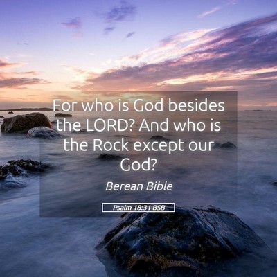 Picture 05 - Psalm 18:31 BSB - For who is God besides the LORD? And who is the - Bible Verse Picture
