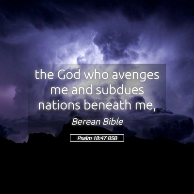 Picture 05 - Psalm 18:47 BSB - the God who avenges me and subdues nations - Bible Verse Picture