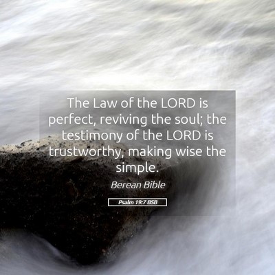 Picture 05 - Psalm 19:7 BSB - The Law of the LORD is perfect, reviving the - Bible Verse Picture
