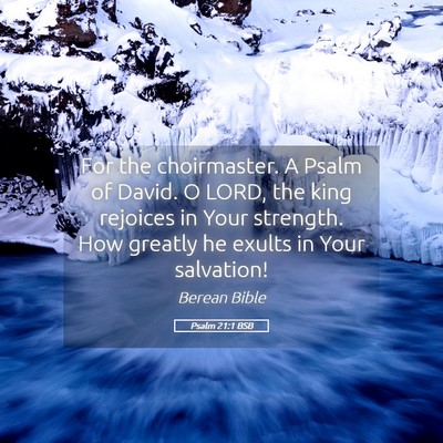Picture 05 - Psalm 21:1 BSB - For the choirmaster. A Psalm of David. O LORD, - Bible Verse Picture