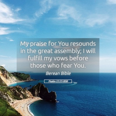Picture 05 - Psalm 22:25 BSB - My praise for You resounds in the great assembly; - Bible Verse Picture