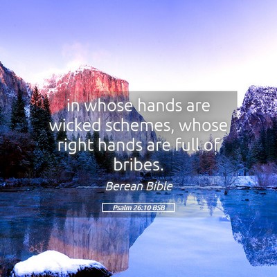 Picture 05 - Psalm 26:10 BSB - in whose hands are wicked schemes, whose right - Bible Verse Picture