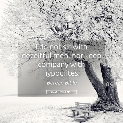 Picture 05 - Psalm 26:4 BSB - I do not sit with deceitful men, nor keep company - Bible Verse Picture