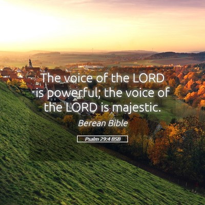 Picture 05 - Psalm 29:4 BSB - The voice of the LORD is powerful; the voice of - Bible Verse Picture