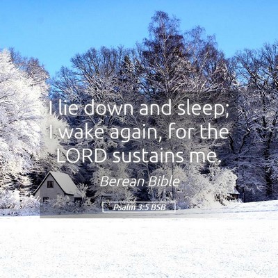 Picture 05 - Psalm 3:5 BSB - I lie down and sleep; I wake again, for the LORD - Bible Verse Picture