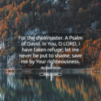 Picture 05 - Psalm 31:1 BSB - For the choirmaster. A Psalm of David. In You, O - Bible Verse Picture