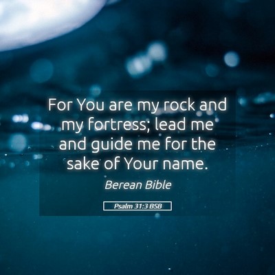 Picture 05 - Psalm 31:3 BSB - For You are my rock and my fortress; lead me and - Bible Verse Picture