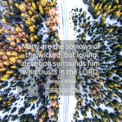 Picture 05 - Psalm 32:10 BSB - Many are the sorrows of the wicked, but loving - Bible Verse Picture