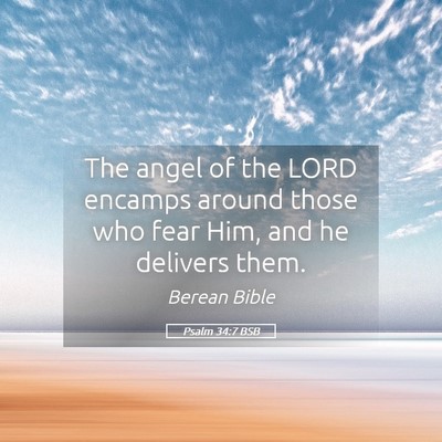 Picture 05 - Psalm 34:7 BSB - The angel of the LORD encamps around those who - Bible Verse Picture