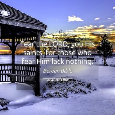 Picture 05 - Psalm 34:9 BSB - Fear the LORD, you His saints, for those who fear - Bible Verse Picture