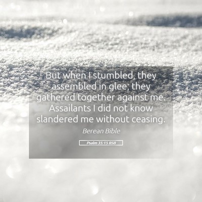 Picture 05 - Psalm 35:15 BSB - But when I stumbled, they assembled in glee; they - Bible Verse Picture