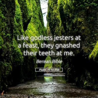 Picture 05 - Psalm 35:16 BSB - Like godless jesters at a feast, they gnashed - Bible Verse Picture
