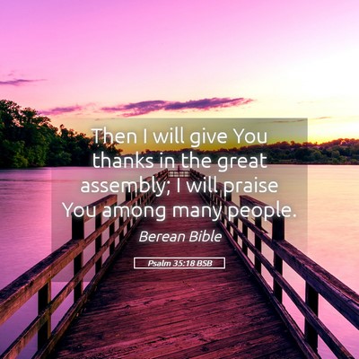 Picture 05 - Psalm 35:18 BSB - Then I will give You thanks in the great - Bible Verse Picture