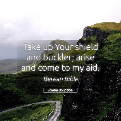 Picture 05 - Psalm 35:2 BSB - Take up Your shield and buckler; arise and come - Bible Verse Picture