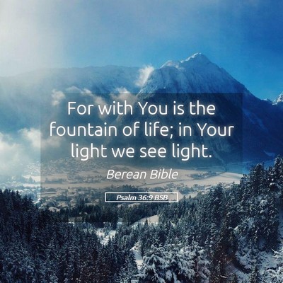 Picture 05 - Psalm 36:9 BSB - For with You is the fountain of life; in Your - Bible Verse Picture