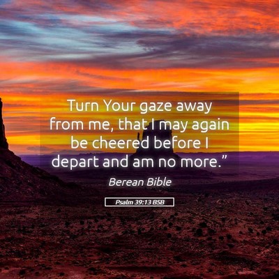 Picture 05 - Psalm 39:13 BSB - Turn Your gaze away from me, that I may again be - Bible Verse Picture