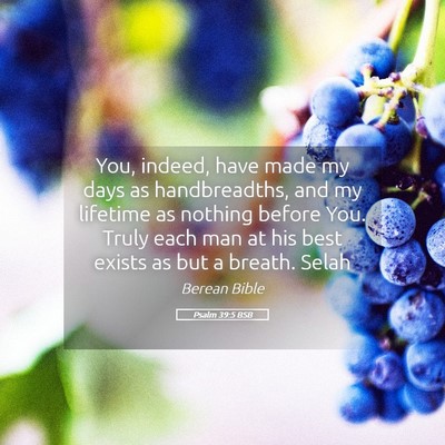 Picture 05 - Psalm 39:5 BSB - You, indeed, have made my days as handbreadths, - Bible Verse Picture