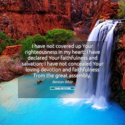 Picture 05 - Psalm 40:10 BSB - I have not covered up Your righteousness in my - Bible Verse Picture