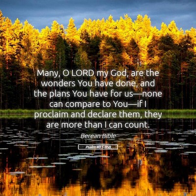 Picture 05 - Psalm 40:5 BSB - Many, O LORD my God, are the wonders You have - Bible Verse Picture