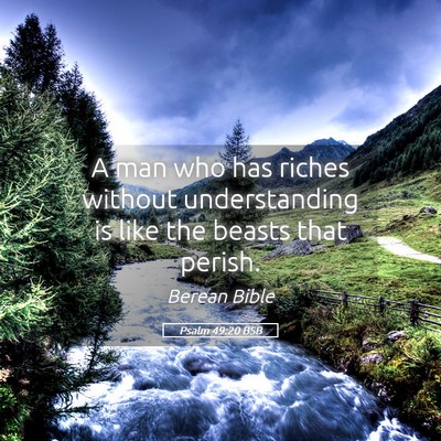 Picture 05 - Psalm 49:20 BSB - A man who has riches without understanding is - Bible Verse Picture