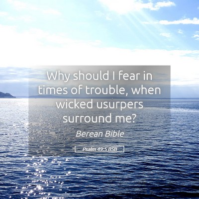 Picture 05 - Psalm 49:5 BSB - Why should I fear in times of trouble, when - Bible Verse Picture