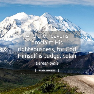 Picture 05 - Psalm 50:6 BSB - And the heavens proclaim His righteousness, for - Bible Verse Picture