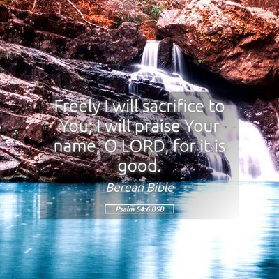 Picture 05 - Psalm 54:6 BSB - Freely I will sacrifice to You; I will praise - Bible Verse Picture