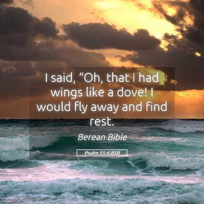 Picture 05 - Psalm 55:6 BSB - I said, “Oh, that I had wings like a dove! I - Bible Verse Picture