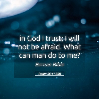Picture 05 - Psalm 56:11 BSB - in God I trust; I will not be afraid. What can - Bible Verse Picture
