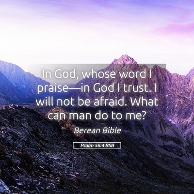Picture 05 - Psalm 56:4 BSB - In God, whose word I praise—in God I trust. I - Bible Verse Picture
