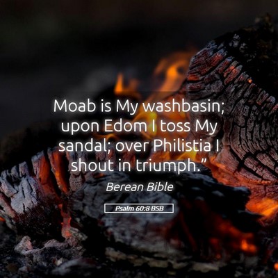 Picture 05 - Psalm 60:8 BSB - Moab is My washbasin; upon Edom I toss My sandal; - Bible Verse Picture