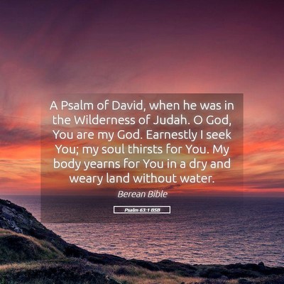 Picture 05 - Psalm 63:1 BSB - A Psalm of David, when he was in the Wilderness - Bible Verse Picture