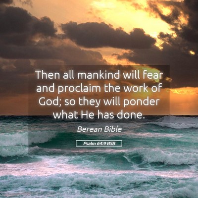 Picture 05 - Psalm 64:9 BSB - Then all mankind will fear and proclaim the work - Bible Verse Picture