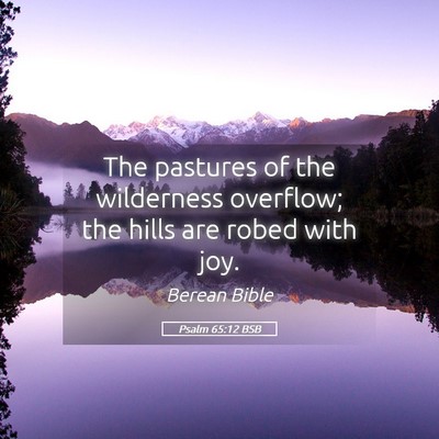 Picture 05 - Psalm 65:12 BSB - The pastures of the wilderness overflow; the - Bible Verse Picture