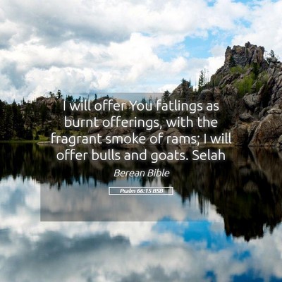 Picture 05 - Psalm 66:15 BSB - I will offer You fatlings as burnt offerings, - Bible Verse Picture