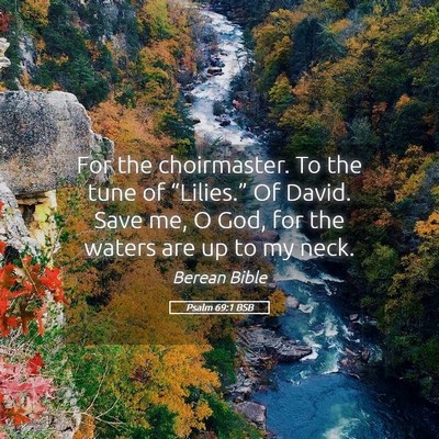 Picture 05 - Psalm 69:1 BSB - For the choirmaster. To the tune of “Lilies.” - Bible Verse Picture