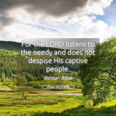 Picture 05 - Psalm 69:33 BSB - For the LORD listens to the needy and does not - Bible Verse Picture