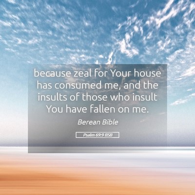 Picture 05 - Psalm 69:9 BSB - because zeal for Your house has consumed me, and - Bible Verse Picture